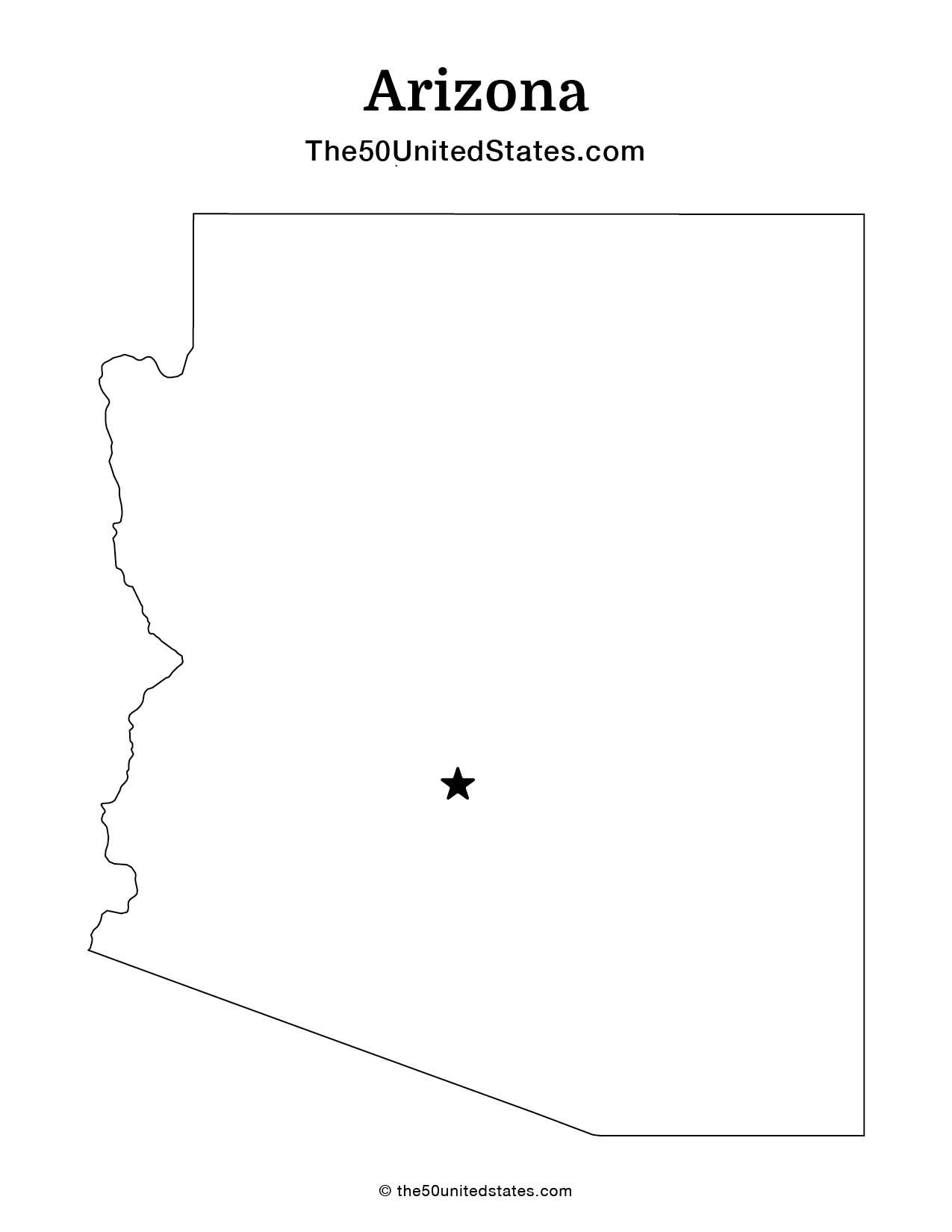 Arizona with Capital (Blank)