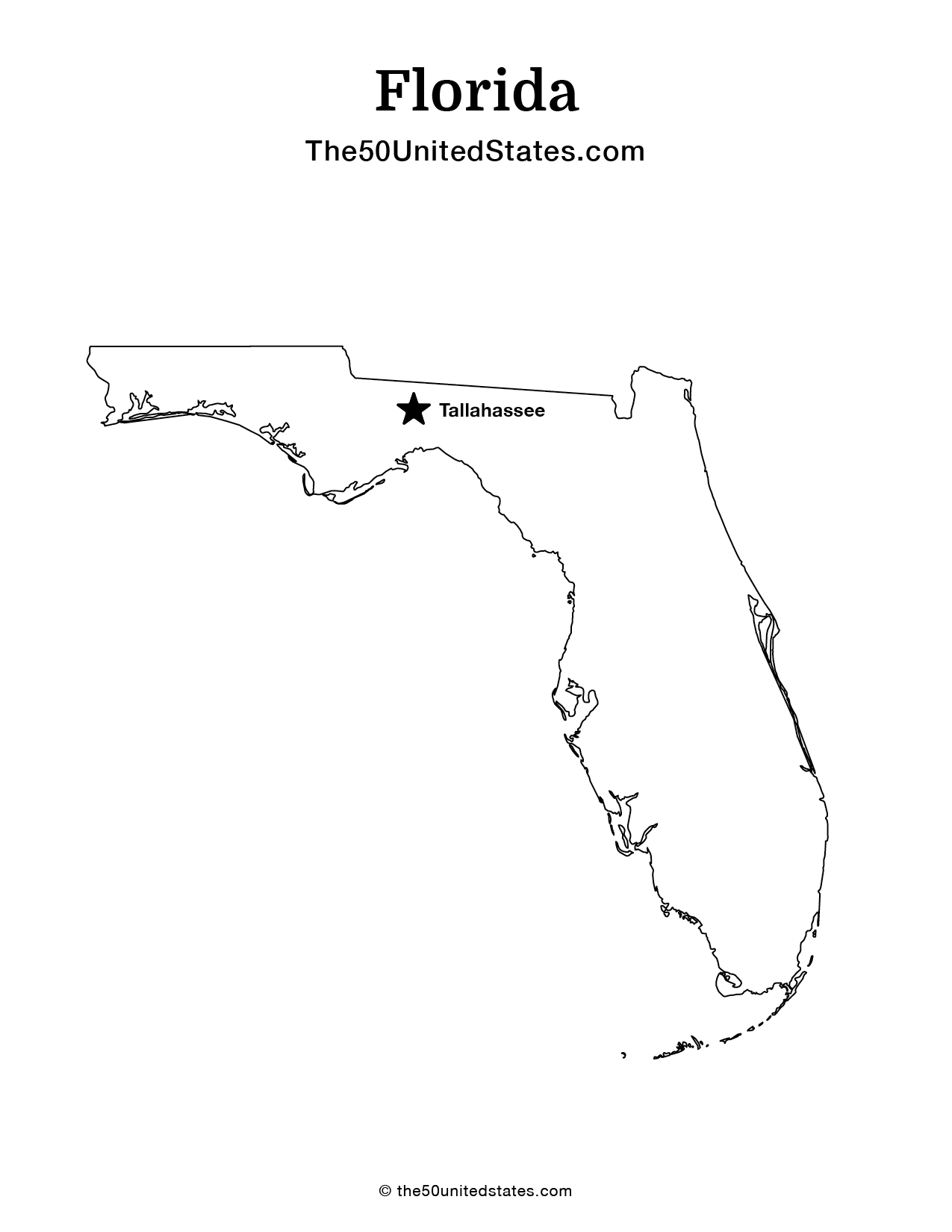 Map of Florida with Capital (Labeled)