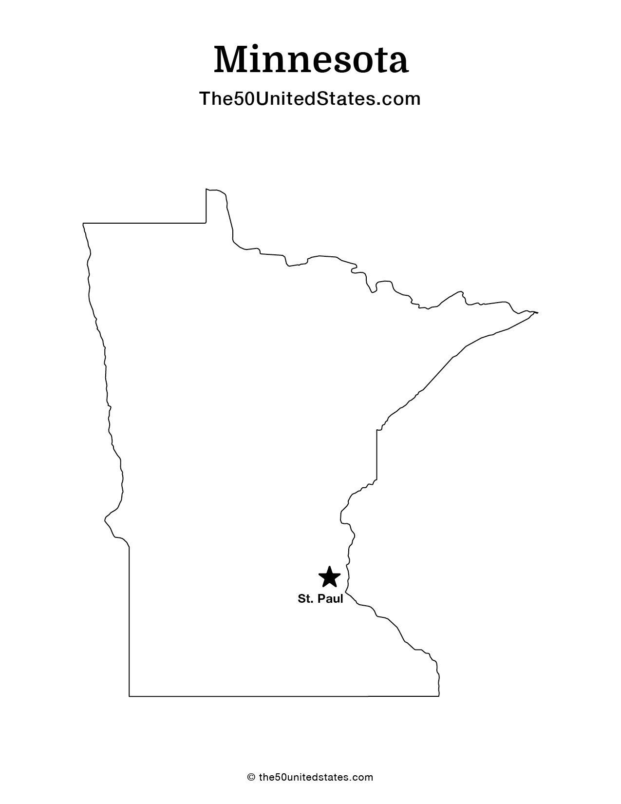 Map of Minnesota with Capital (Labeled)