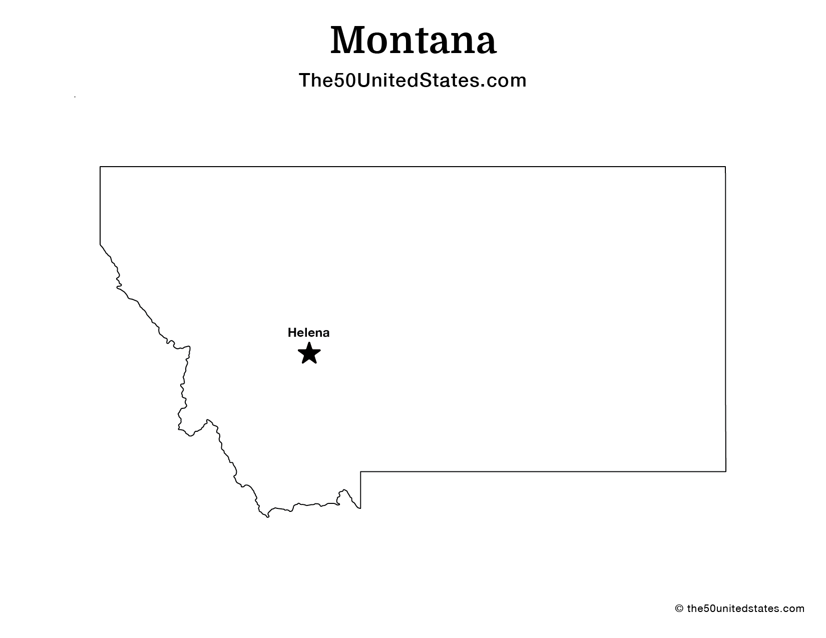 Map of Montana with Capital (Labeled)
