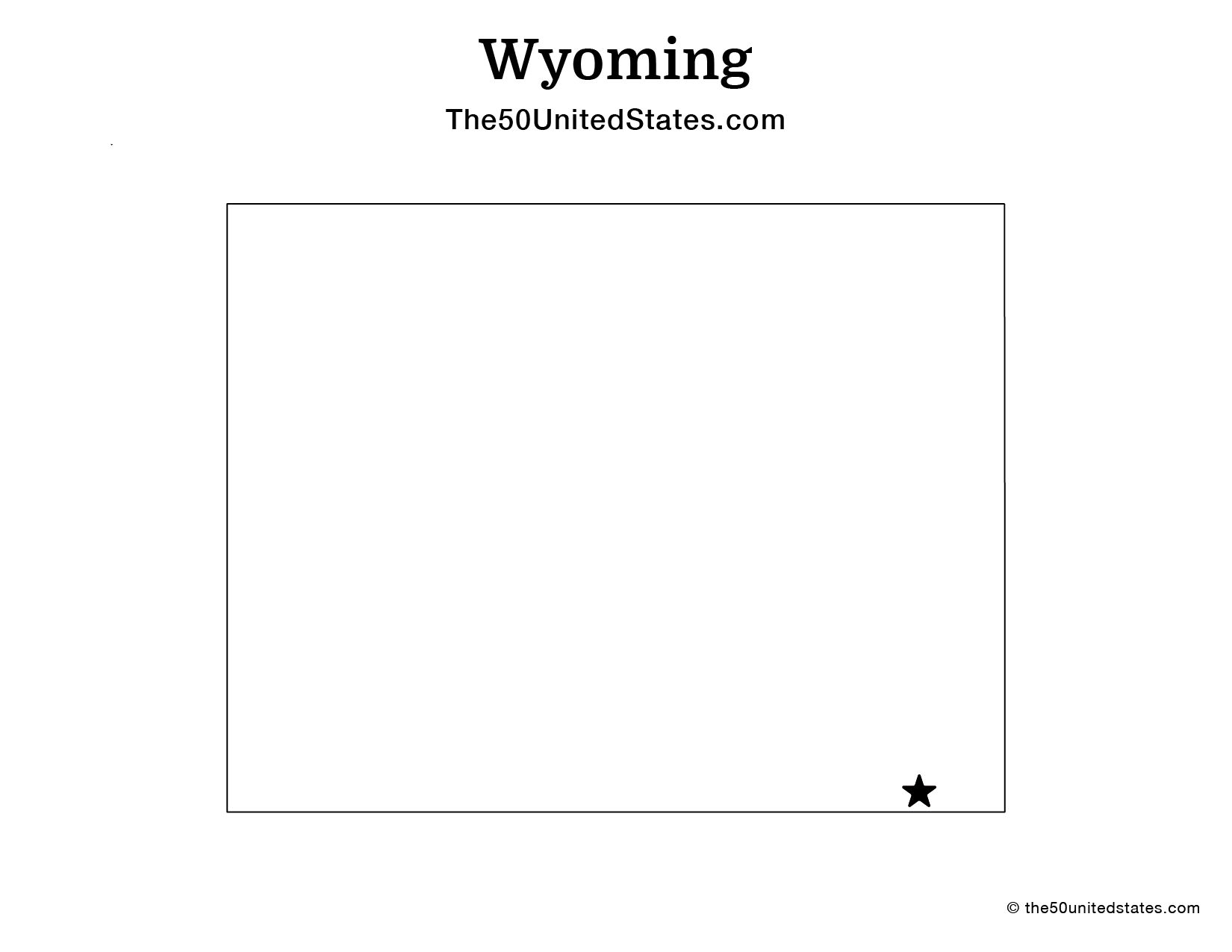 Map of Wyoming with Capital (Blank)