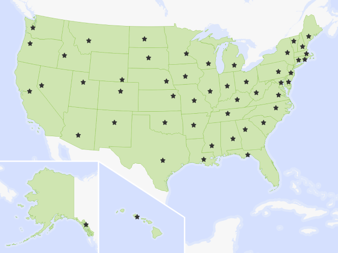 50 States Capitals Map Quiz