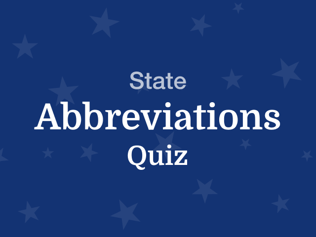50 States Abbreviations Quiz
